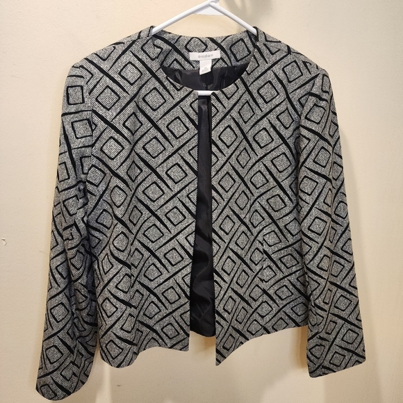Dressbarn Black and Silver Glitter Open front Formal  jackets size M - Picture 5 of 11